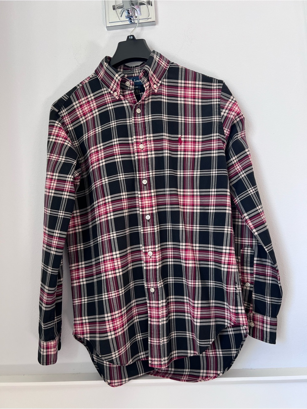 Ralph Lauren Navy and Pink Plaid Button-Down Shirt